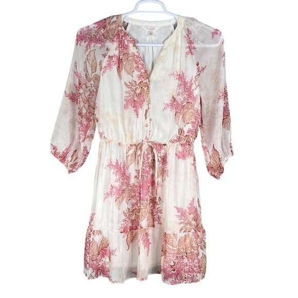 Lauren Conrad Womens M Floral Chiffon Tiered Ruffle Dress Feminine Cottagecore - Picture 7 of 16